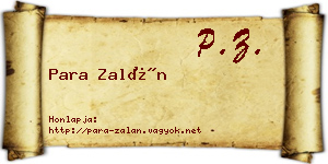 Para Zalán névjegykártya